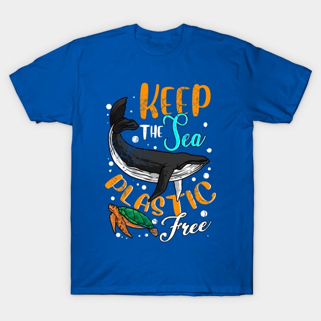 Keep The Sea Plastic Free Earth Day T-Shirt by E